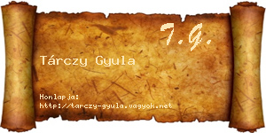 Tárczy Gyula névjegykártya